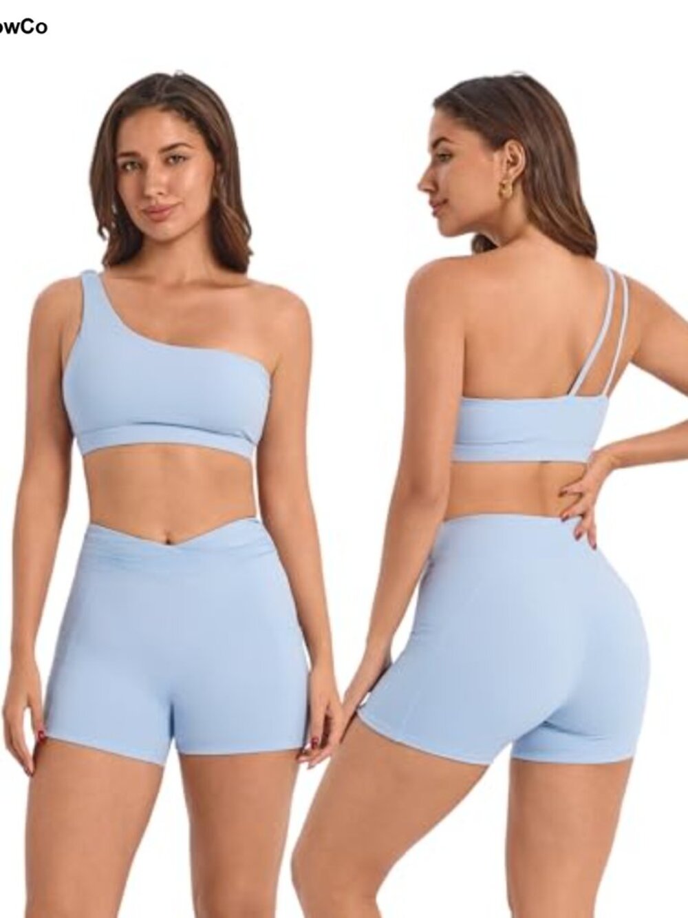 Women's 2 Piece Workout Set Seamless High Waist Biker Shorts Sports Bra